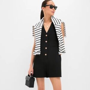 Tuckernuck Women’s Black Button-Up Romper Size Small